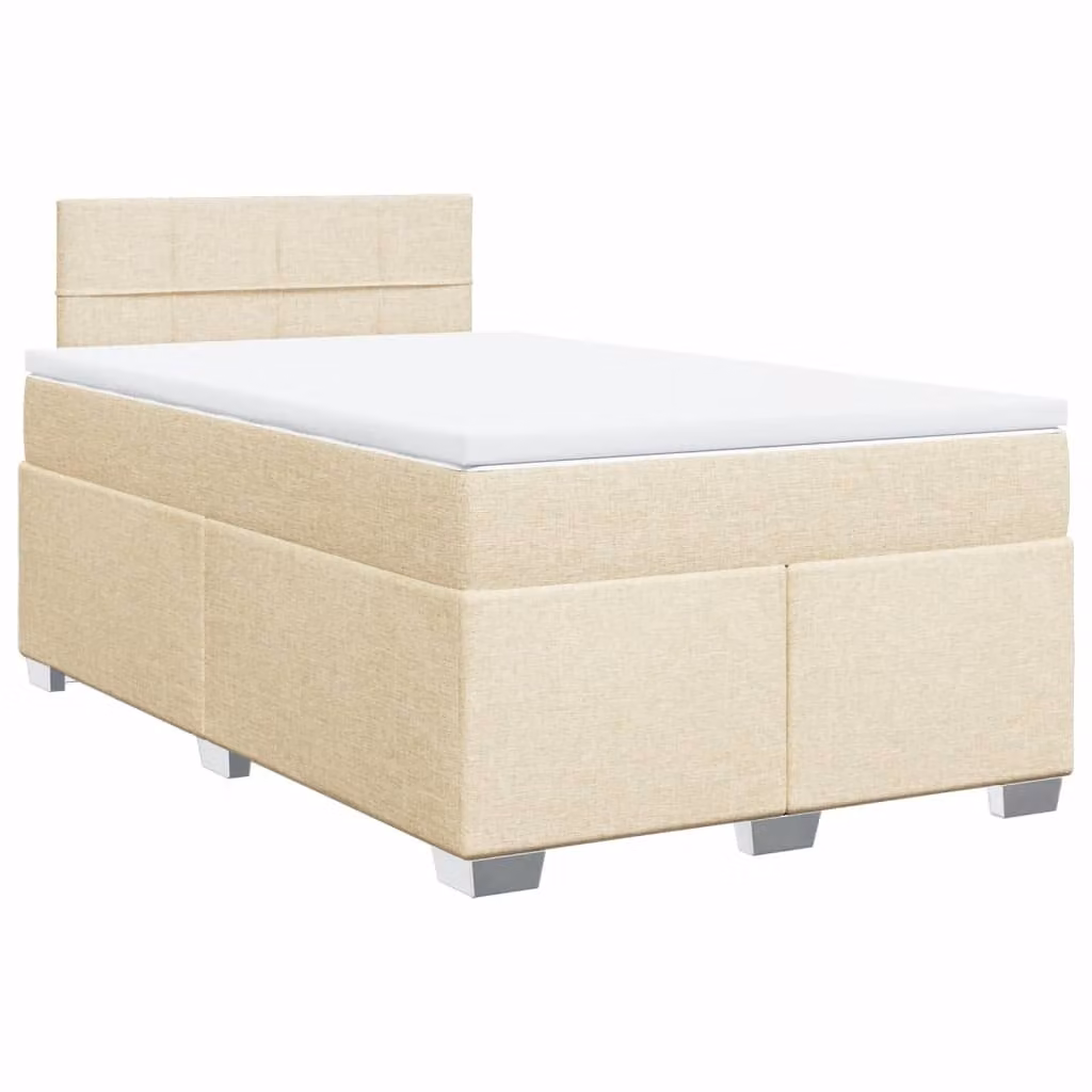 Giroletto a Molle con Materasso Crema 120x200 cm in Tessuto