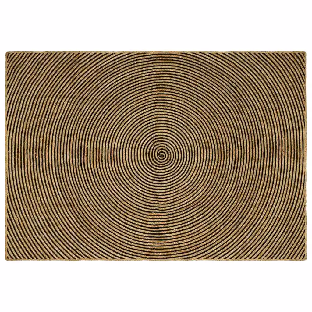 Tappeto rettangolare moderno in juta lavabile, nero e beige, L: 230 cm, P: 160 cm – 2