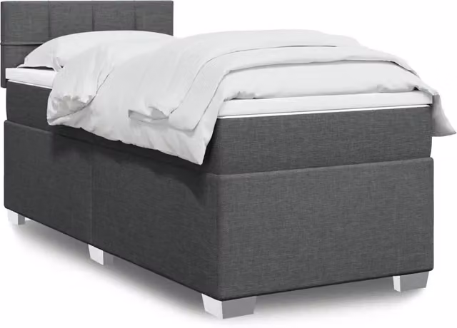 Giroletto a Molle con Materasso Grigio Scuro 80x200 cm Tessuto 3288016