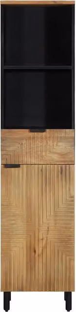 Mobile da Bagno Moderno vidaXL in Legno di Mango Marrone con Ante a Cerniera e Ripiano Aperto L/P/H: 38 x 33 x 160 cm