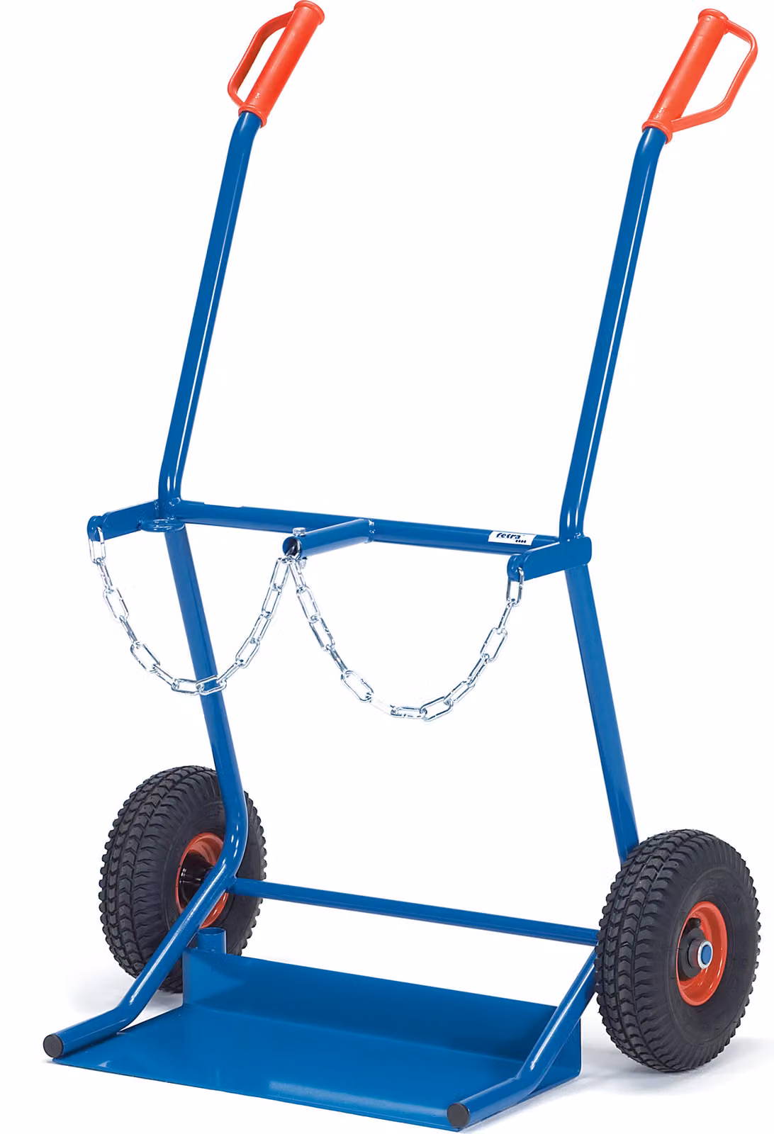 Carrello per bombole in acciaio Fetra, altezza 1100 mm, con ruote in gomma piena