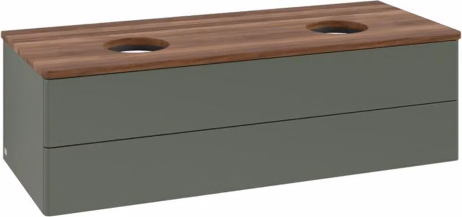V&B Mobiletto senza struttura frontale, con illuminazione Antao 120x36x50cm, WBP w. wal, lea gre. m Lac