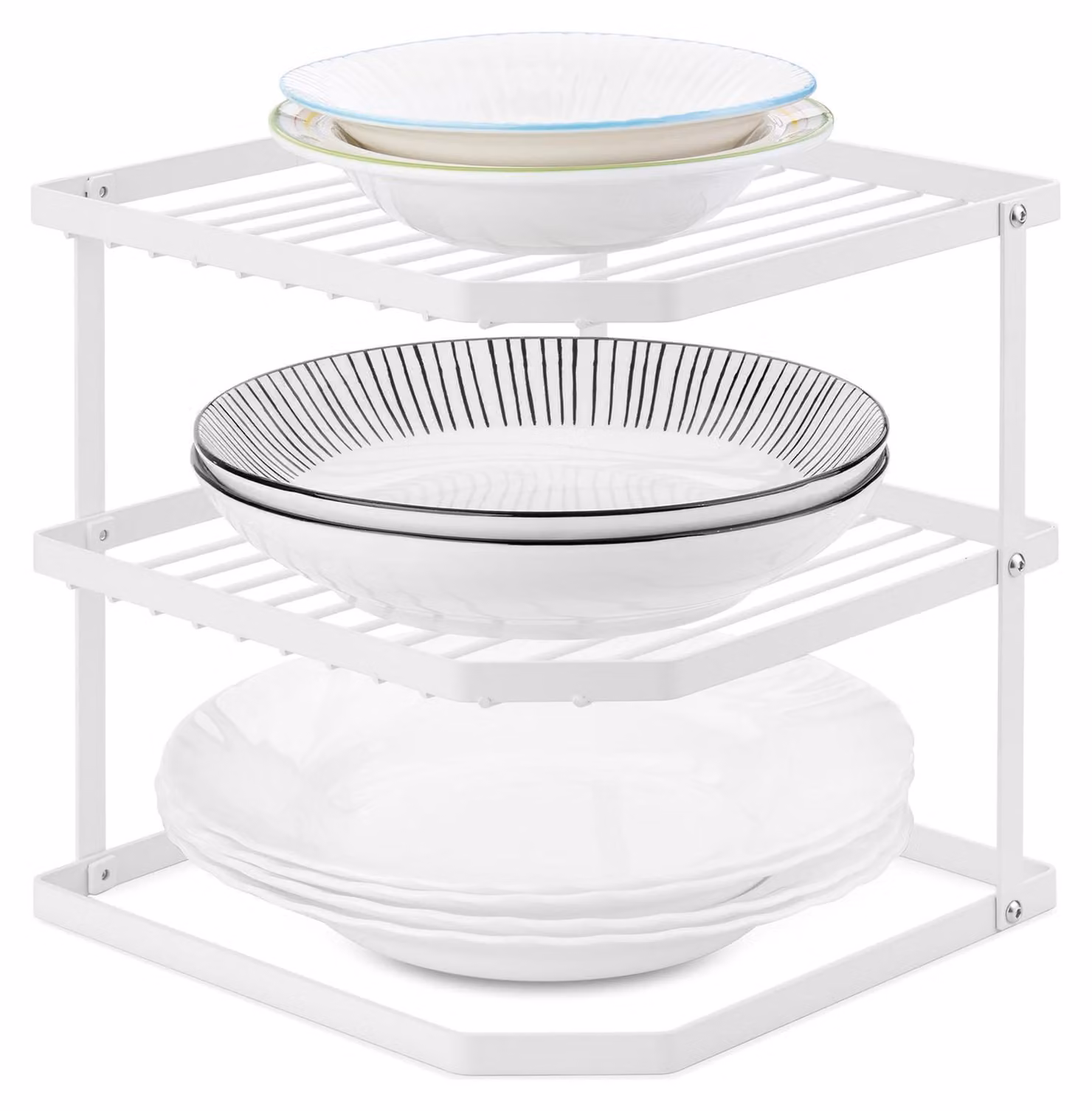Omgoods - Portaoggetti a ripiano per la cucina, organizer angolare per armadi