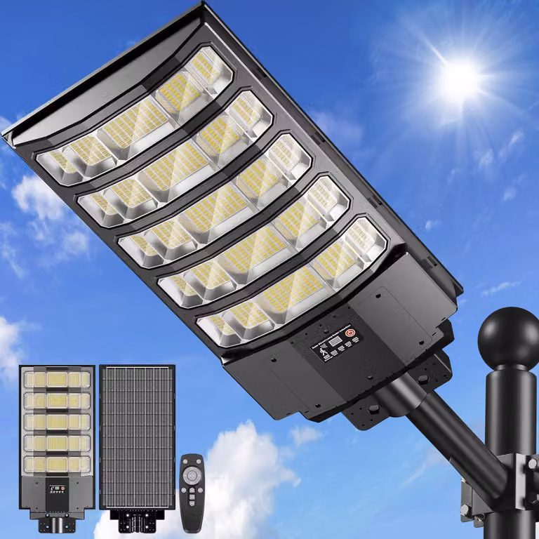 Lampada solare da esterno da 8000 W, 24000 lumen, con sensore di movimento, grado di protezione IP66