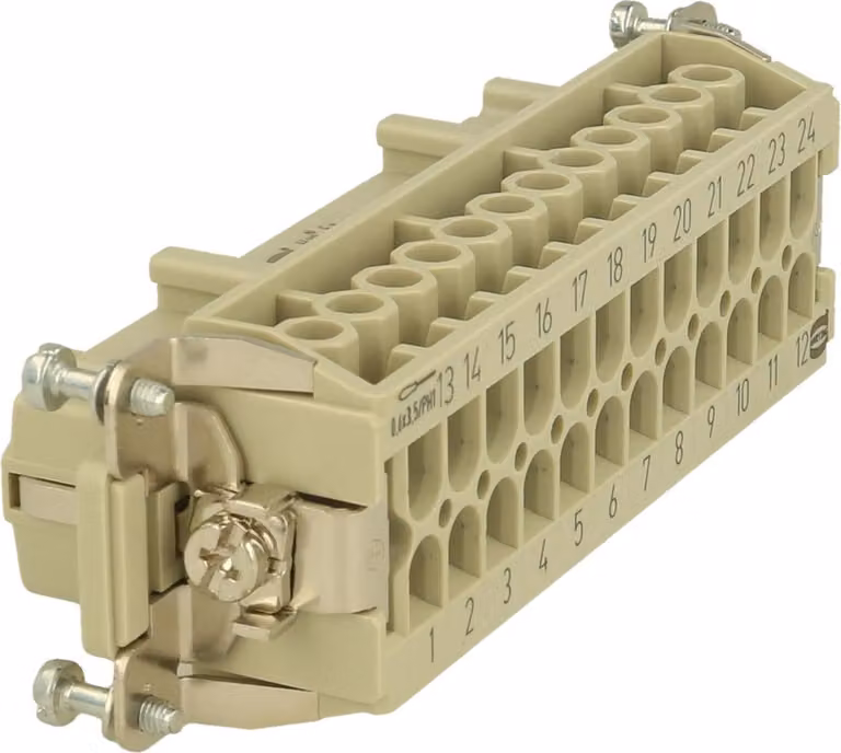 HARTING Han 24Ex inserto femmina (F) connessione a vite, 24 poli + PE 90 V, 16 A - 1 pezzo