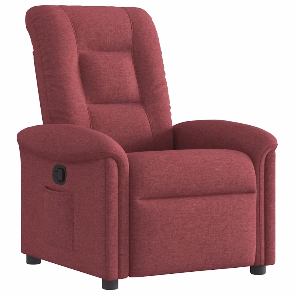 Poltrona Reclinabile Relax vidaXL in Tessuto Rosso con Braccioli e Regolazione Manuale – 2