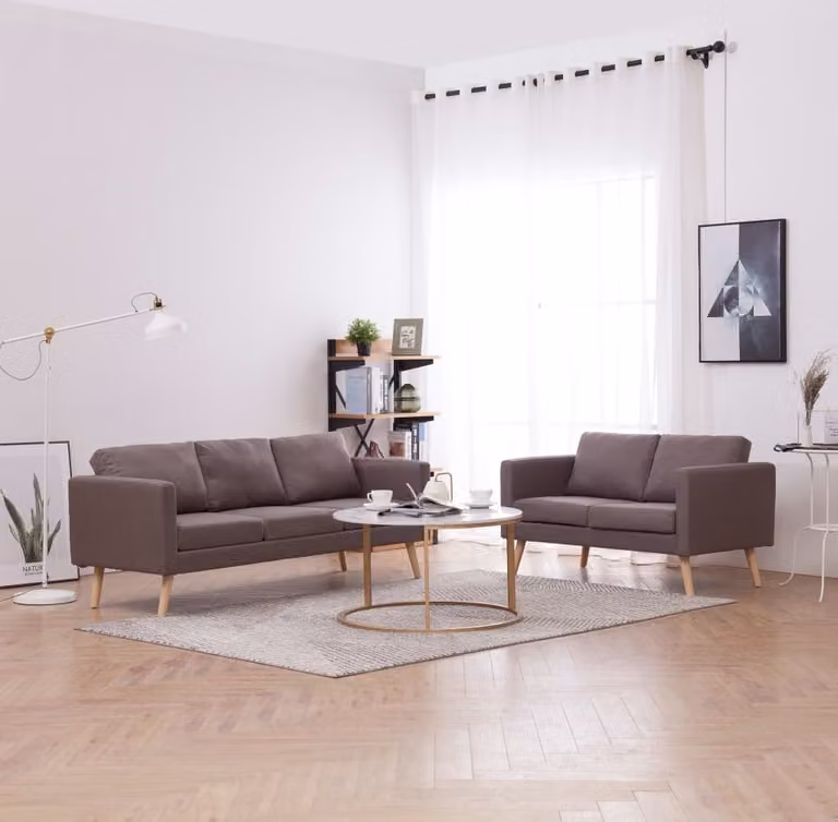 Maison Exclusive - Set Divani 2 pz in Tessuto Tortora