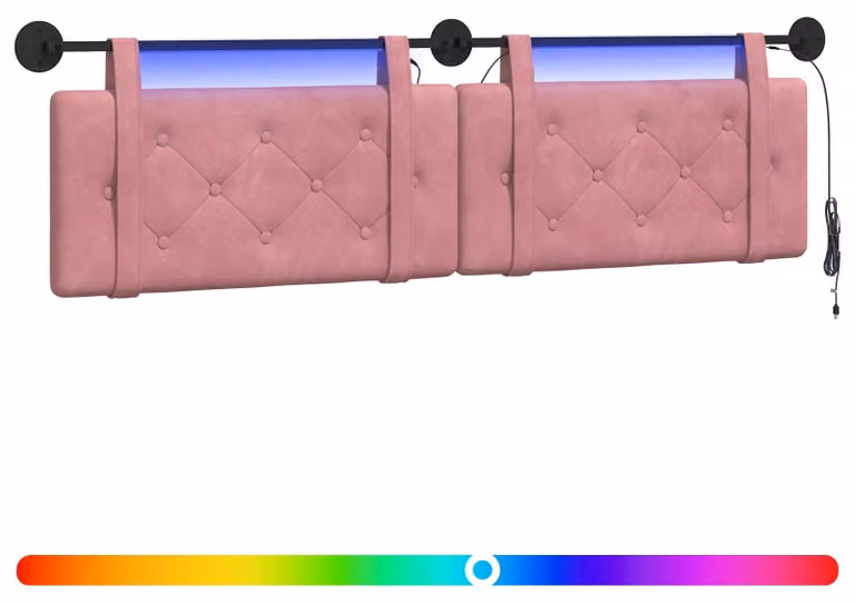Testiera sospesa Con luce LED Rosa Velluto