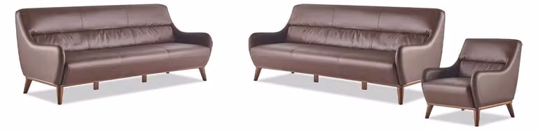 Sitzmöbel 3-Sitzer Sessel Braun Ledersofas Couch Lehnsessel Klassisch