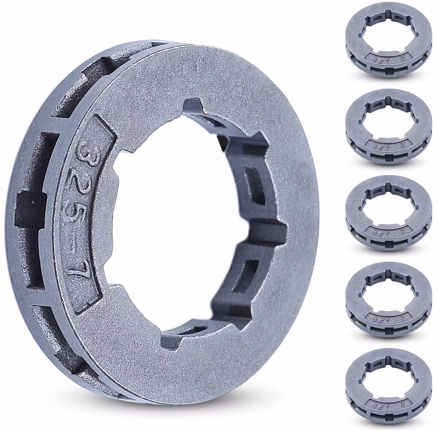 Set di 6 pignoni per catena. Misura 325'', 7 denti - Compatibili con motoseghe Stihl e Husqvarna