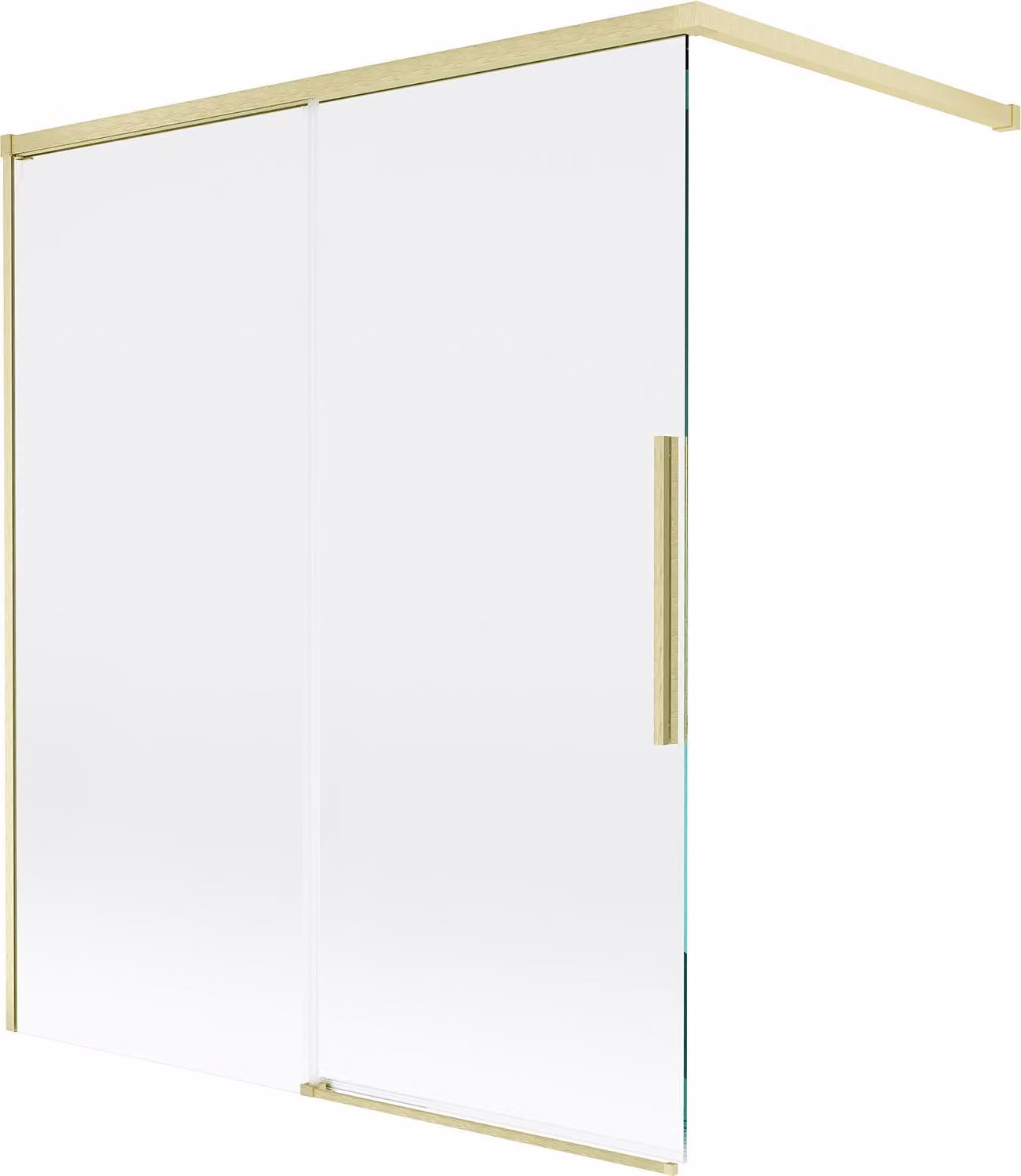 Mexen Rox paravento per vasca 2 ante scorrevoli 140 x 150 cm, trasparente, oro spazzolato - 8C9-140-003-55-00