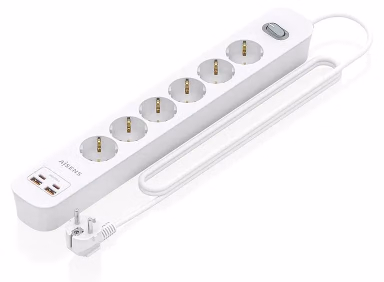 AISENS ASPS-2A2C16-W, 1,4 m, per interni, tipo F, tipo F, 1,5 mm², rame