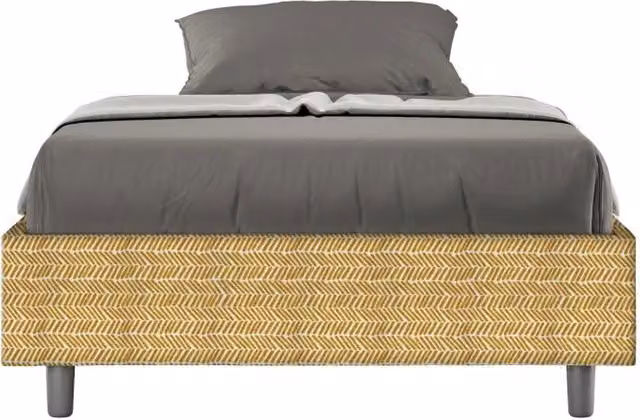 Letto 1 Piazza e Mezzo Sommier 120x190 cm con Rete e Contenitore Azelia Aragona 3 Giallo