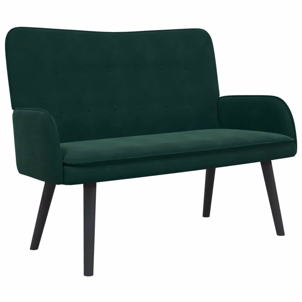 Divano a 2 posti moderno vidaXL in velluto verde con struttura mista L/P/H: 115 x 61 x 87 cm – 2