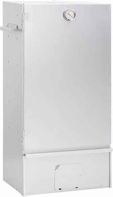 Forno Affumicatore BBQ con Tavolino vidaXL in Acciaio Zincato Argento con Termometro