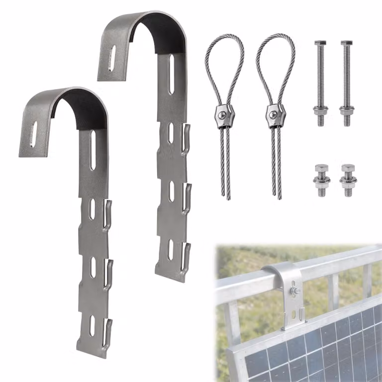 Set di 2 ganci fotovoltaici per pannelli solari