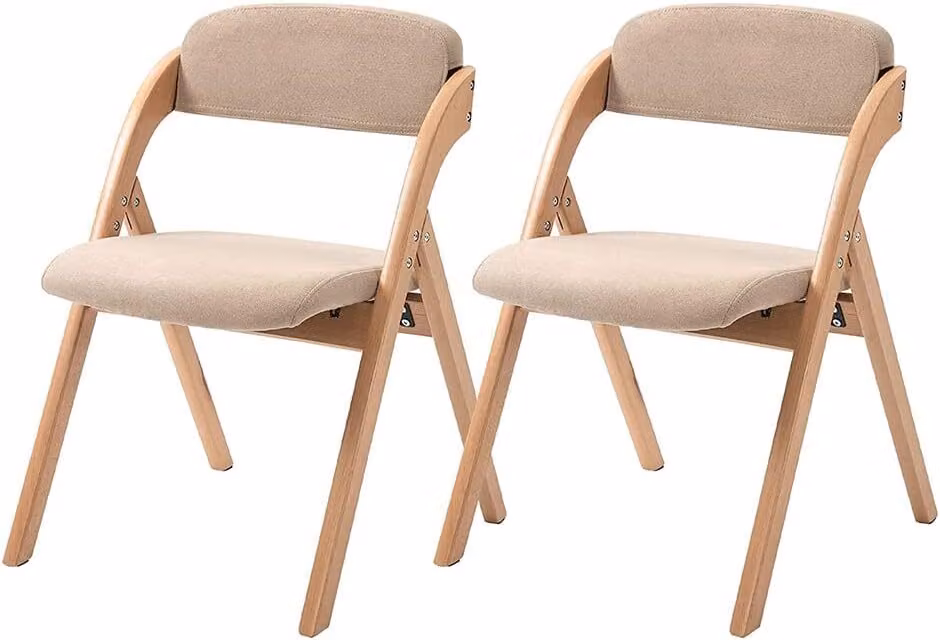 2 pezzi Sedia pieghevole in legno, per tavolo da pranzo, sedia impilabile per eventi, per la casa, l'ufficio, la festa di nozze, il picnic, la sala da pranzo imbottita