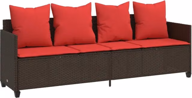 Lettino Prendisole | Sdraio da giardino | Lettino da sole con Cuscini Marrone?in Polyrattan