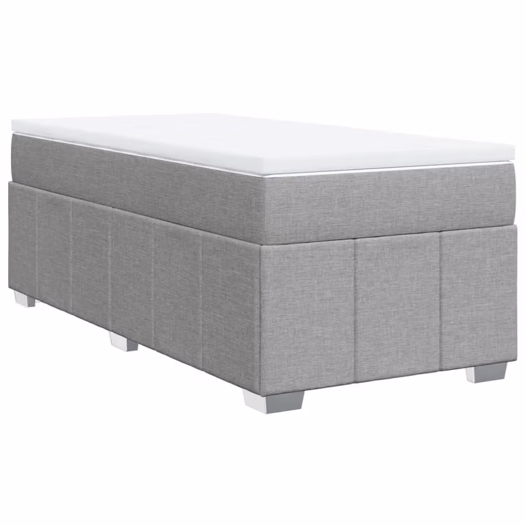 Giroletto a Molle con Materasso Grigio Chiaro 90x200 cm Tessuto