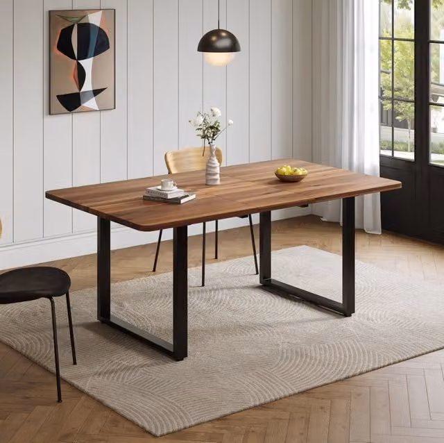 Tavolo da pranzo allungabile 140/180/220x80 cm in MDF color noce