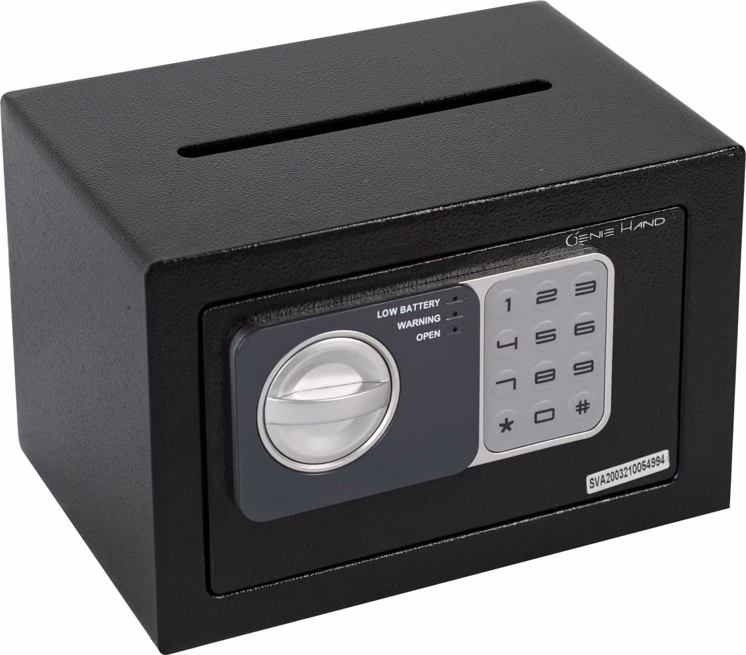 Cassaforte elettronica con combinazione, capacità 3,5 kg, Acciaio al carbonio, colore nero, da fissare a parete