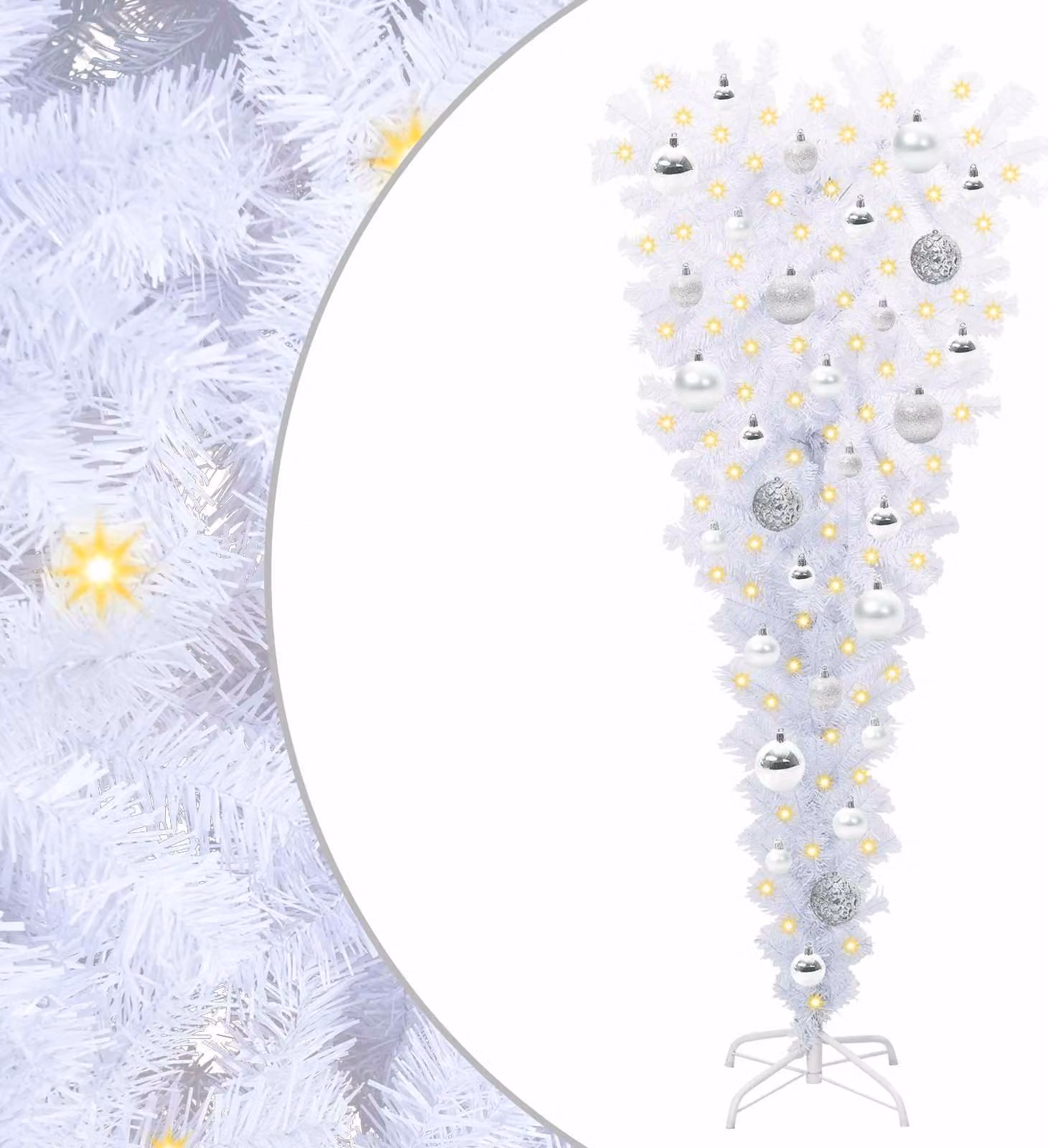 Albero di Natale artificiale Bianco 120 cm PVC e Acciaio