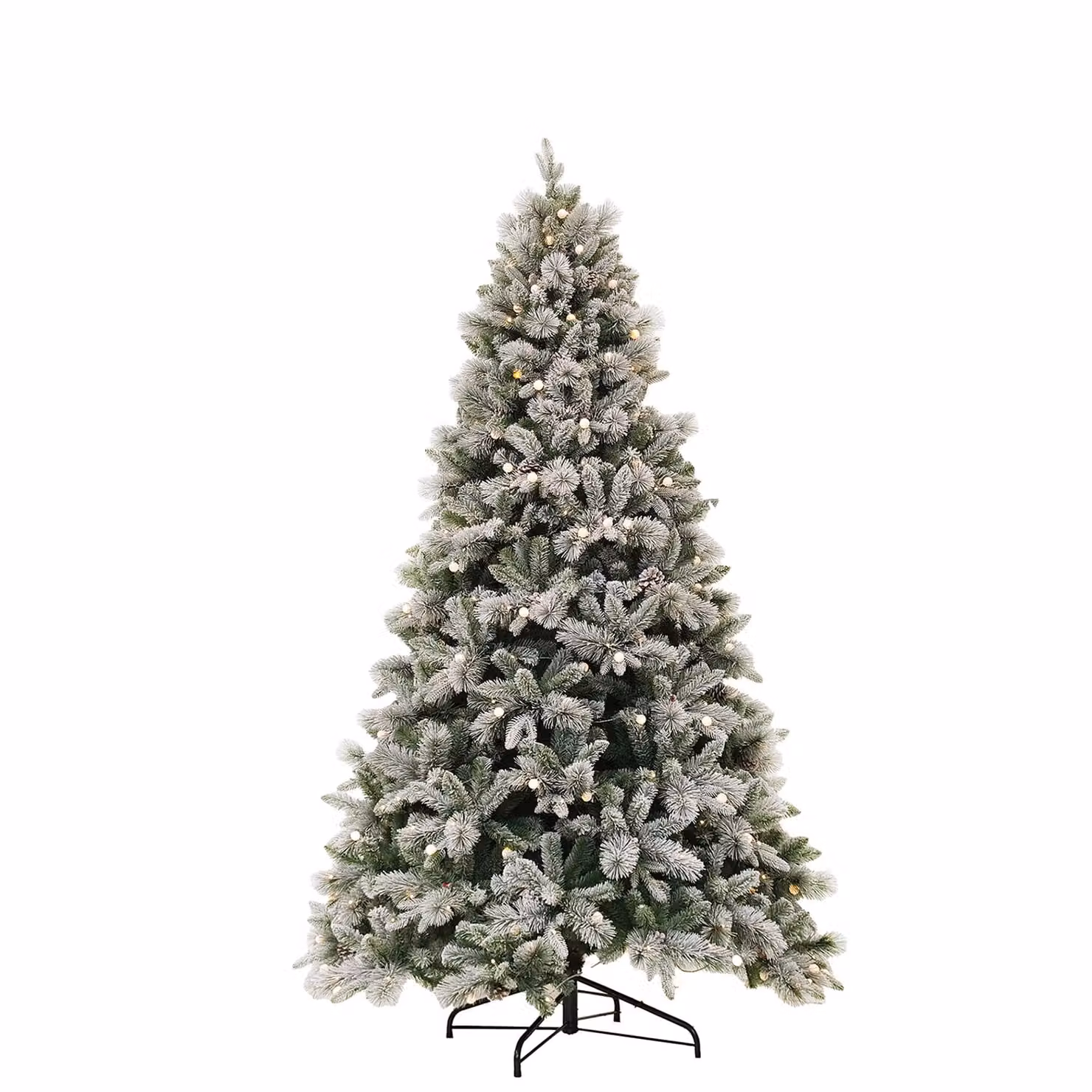 Albero di Natale Artificiale Innevato Dictrolux con 200 LED Bianco Caldo, Altezza: 180 cm, Diametro alla base: 115 cm – 1