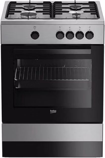 La Germania AMN9P5GXVC Cucina a Gas 5 Fuochi con Forno Ventilato e Grill da 56 L Classe A+ Colore Silver L: 90 cm, P: 60 cm, H: 85 cm