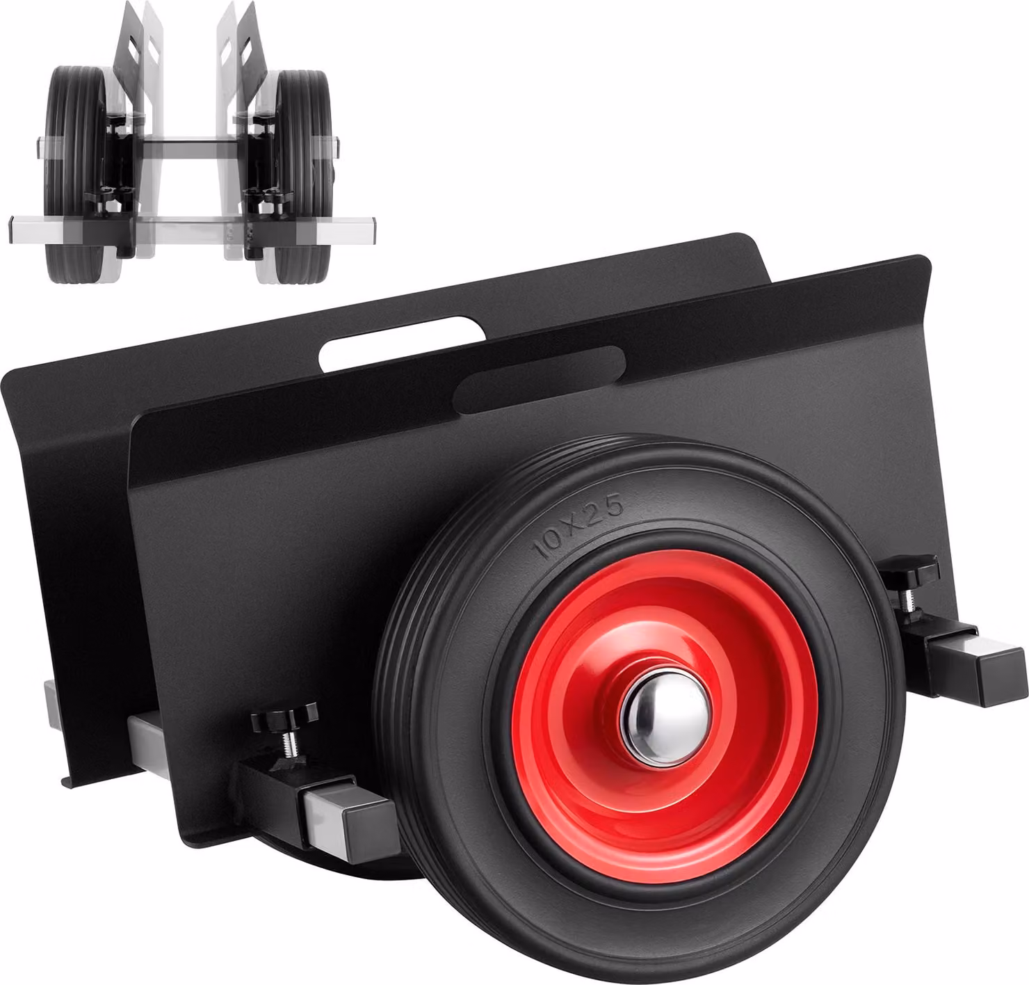 Carrello per pannelli SucceBuy, portata 453,6 kg, ausilio per il trasporto con ruote in gomma, ideale per pannelli, materassi, porte e pannelli in cartongesso, nero