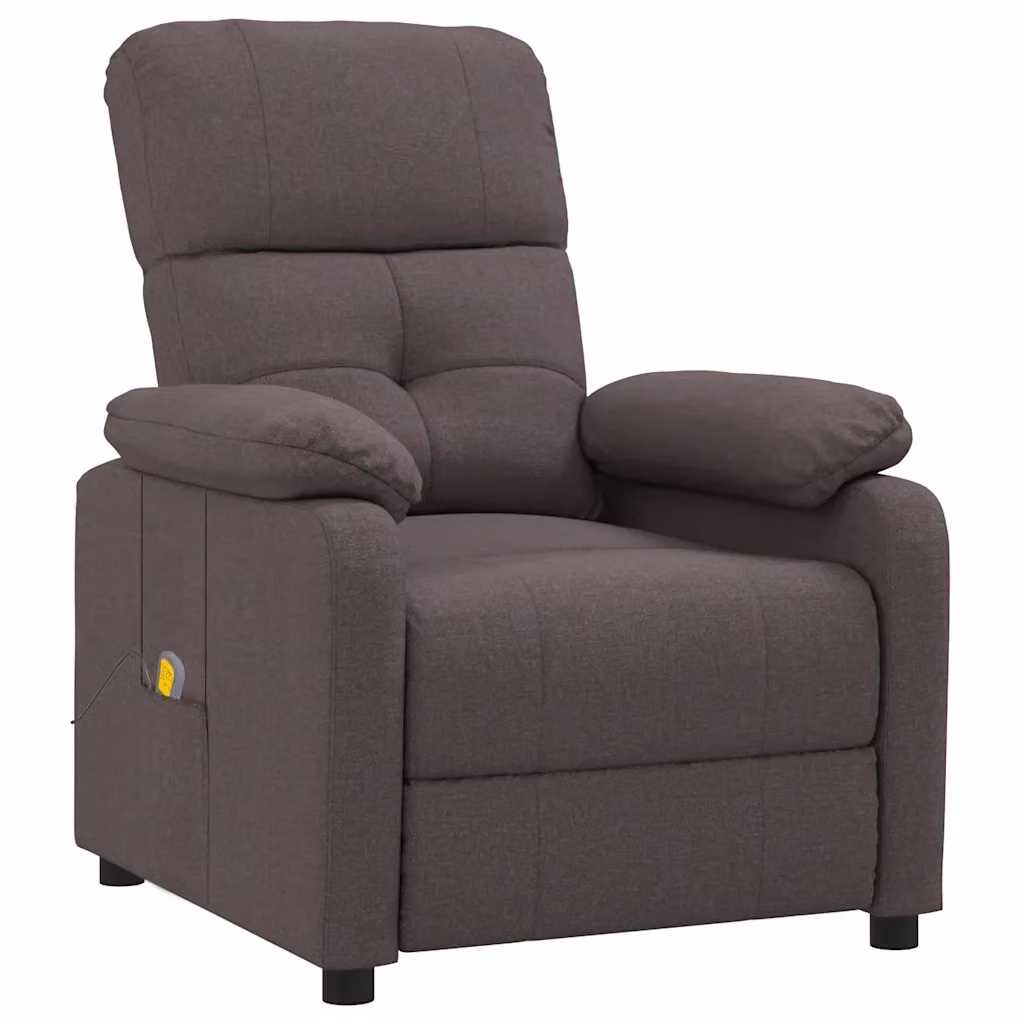 Poltrona Relax Recliner vidaXL in Tessuto Marrone con Braccioli e Struttura in Legno e Metallo – 2