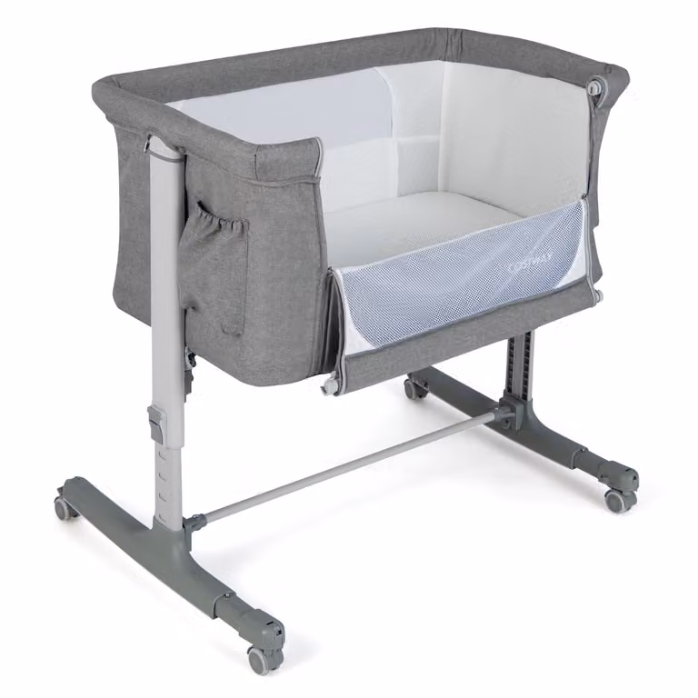 Culla per bambini 3 in 1 Costway con 5 livelli di altezza regolabili e borsa da viaggio, Grigio