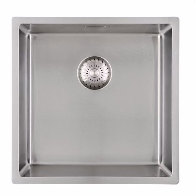 Lavello Caressi CAPP40R10, da incasso/sotto piano, a filo piano (HPL). Acciaio inossidabile.
