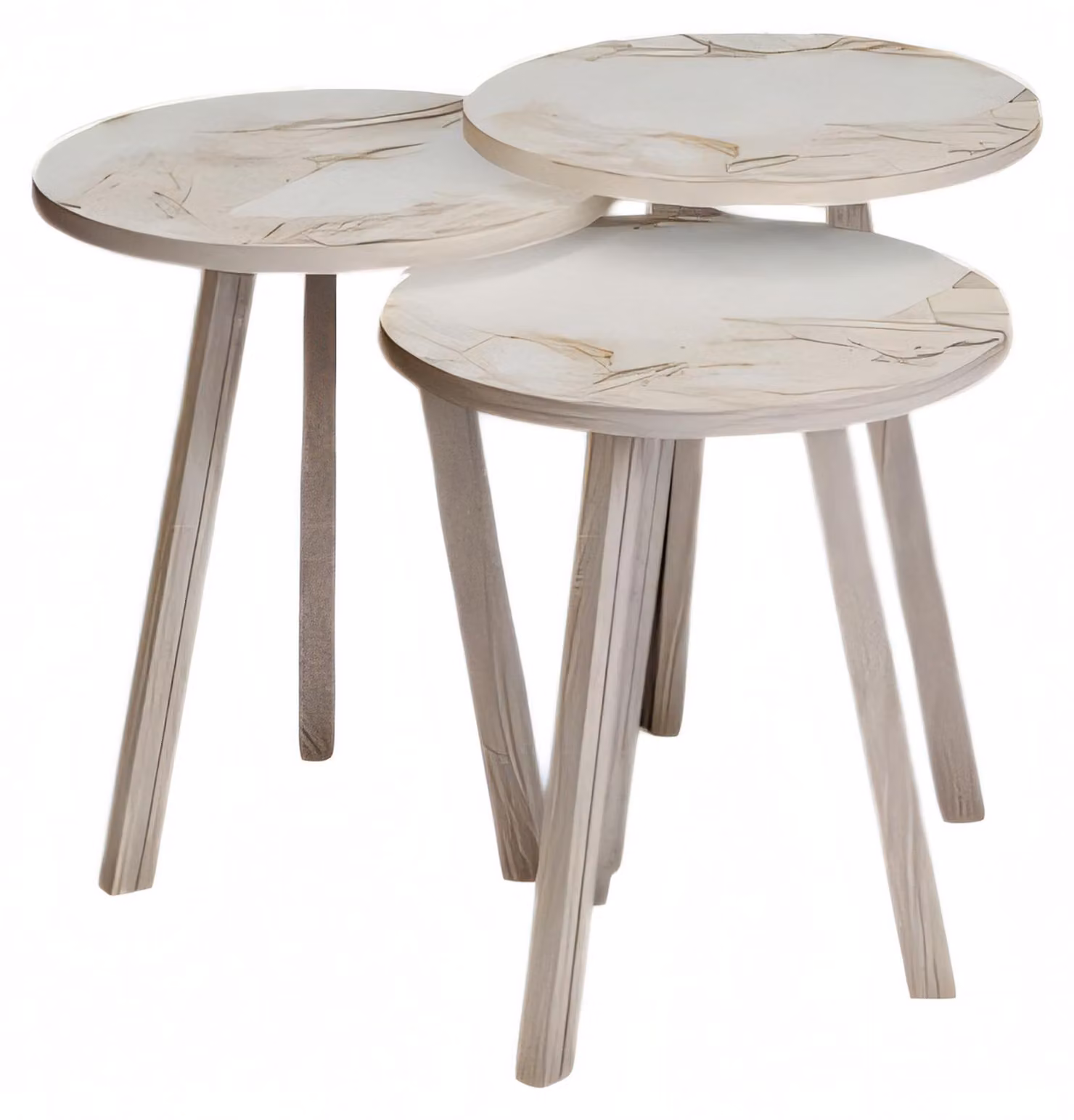 Elegantes Beiges Holz Couchtisch-Set im modernen Design