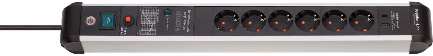 Brennenstuhl Premium-Protect-Line 6fach, PD 30W
