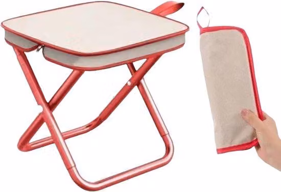 Sedia pieghevole leggera per attività all'aperto – Capacità massima di carico: 150 kg – Colore: rosso