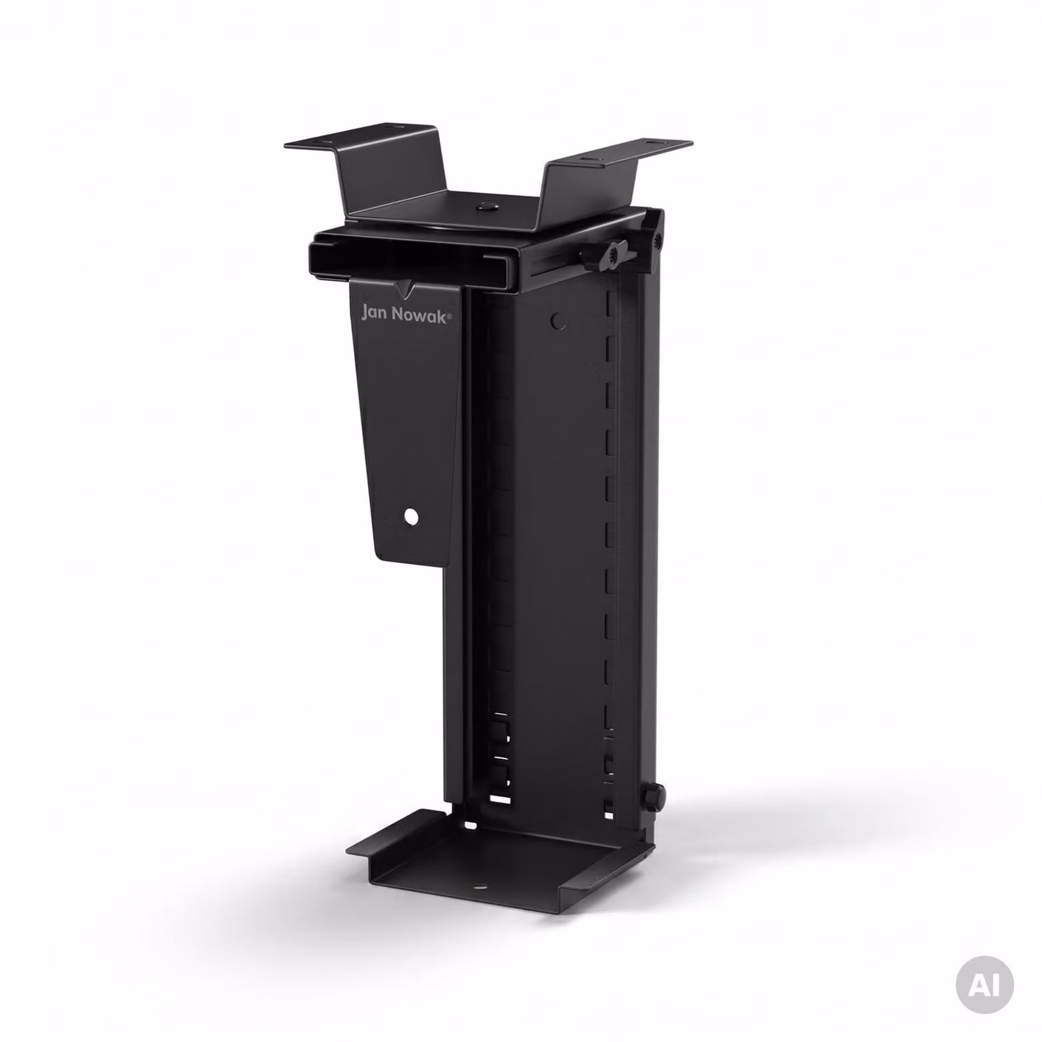Supporto regolabile per computer da fissare sotto la scrivania, in metallo, colore nero: PC HOLDER