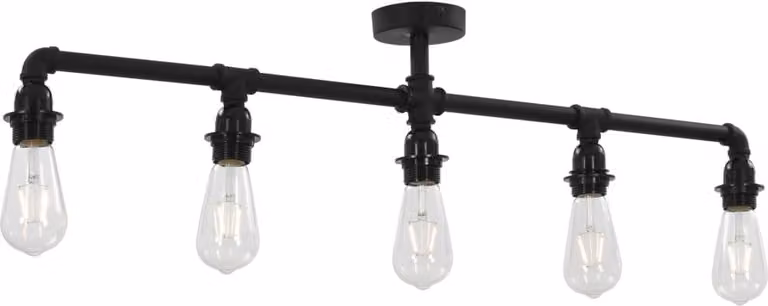 Lampadario Nero per 5 Lampadine E27