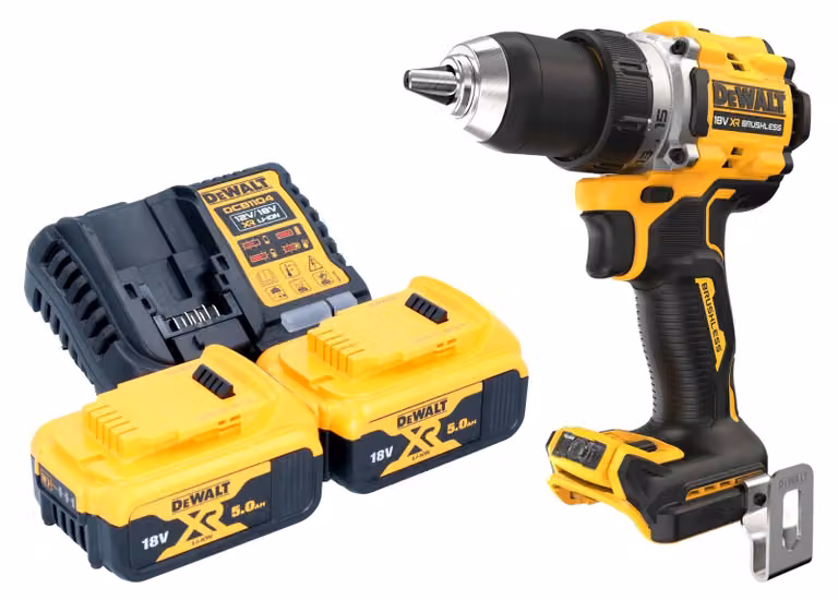 Trapano avvitatore a batteria DeWalt DCD 800 P2 18 V 90 Nm senza spazzole + 2x batteria ricaricabile 5,0 Ah + caricabatterie