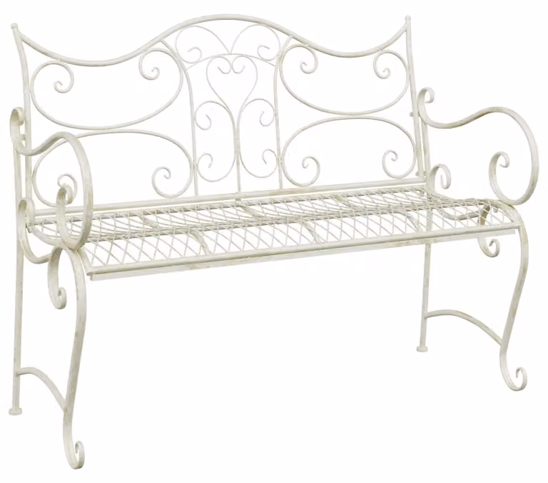 Panca da giardino, 2 posti, dimensioni 114 x 56,5 x 90 cm, acciaio