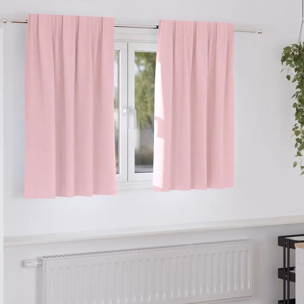 Set di 2 tende blackout vidaXL con anelli, colore rosa, L 140 cm x H 140 cm