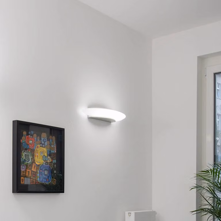 BEGA Applique da parete a LED Ring of Fire, dimmerabile, Bianco / Opale, Soggiorno / Sala da pranzo, Vetro, Moderno, Applique a LED