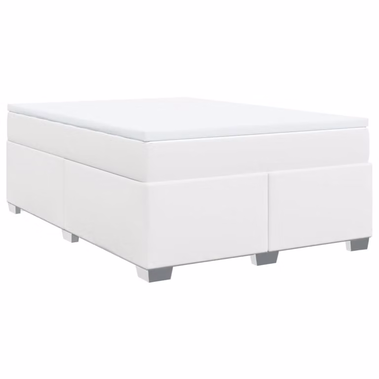 Giroletto a Molle con Materasso Bianco 140x200 cm in Pelle finta
