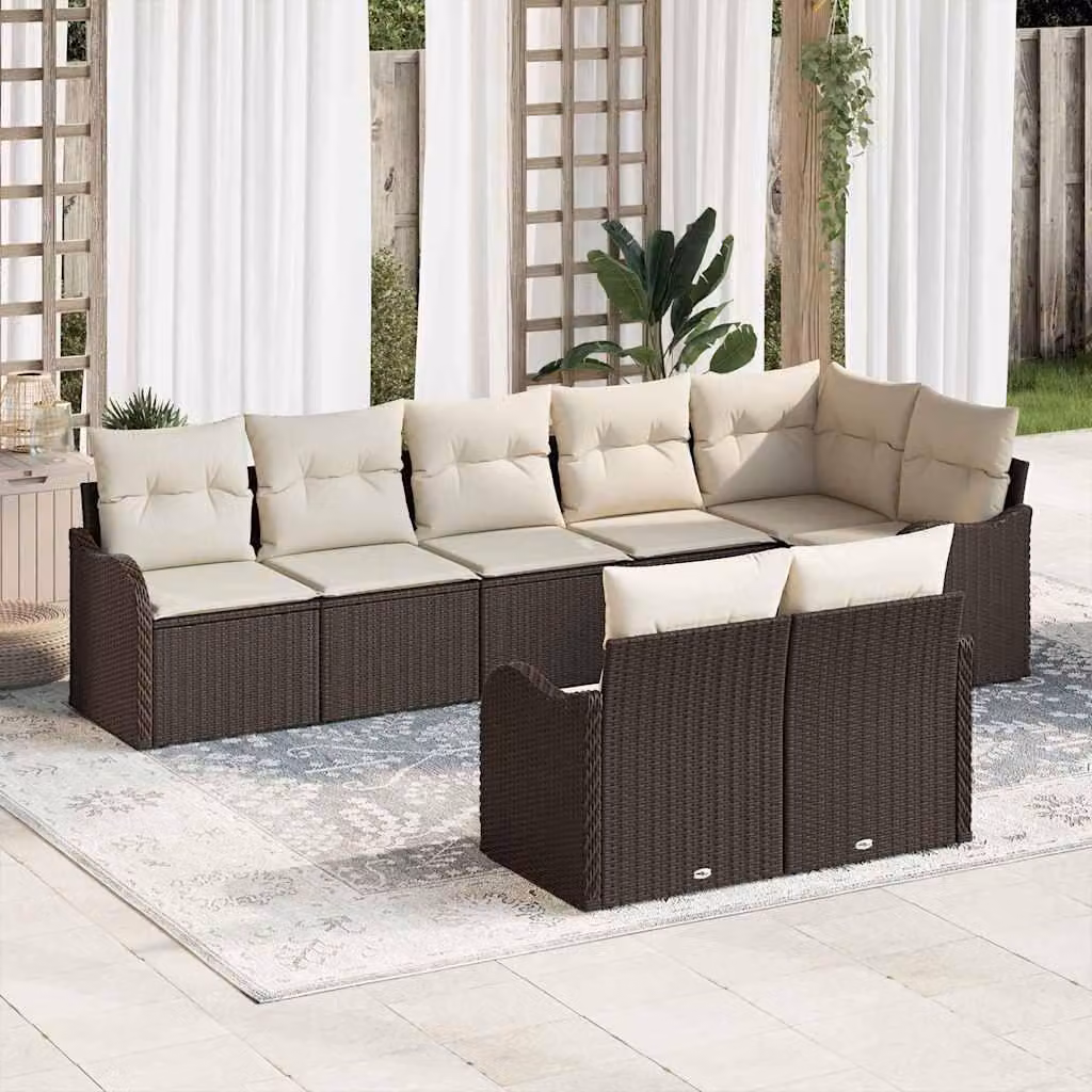 Maison Exclusive - Set Divano da Giardino Marrone polyrattan