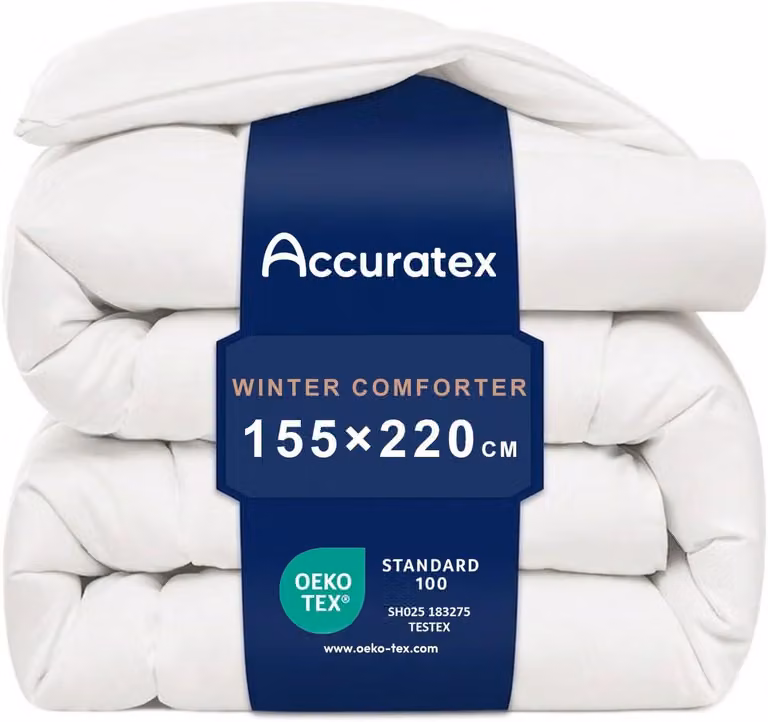 Coperta invernale, 450 g/m², 155 x 220 cm, adatta per un letto singolo, ipoallergenica, lavabile in lavatrice, con 8 angoli rinforzati