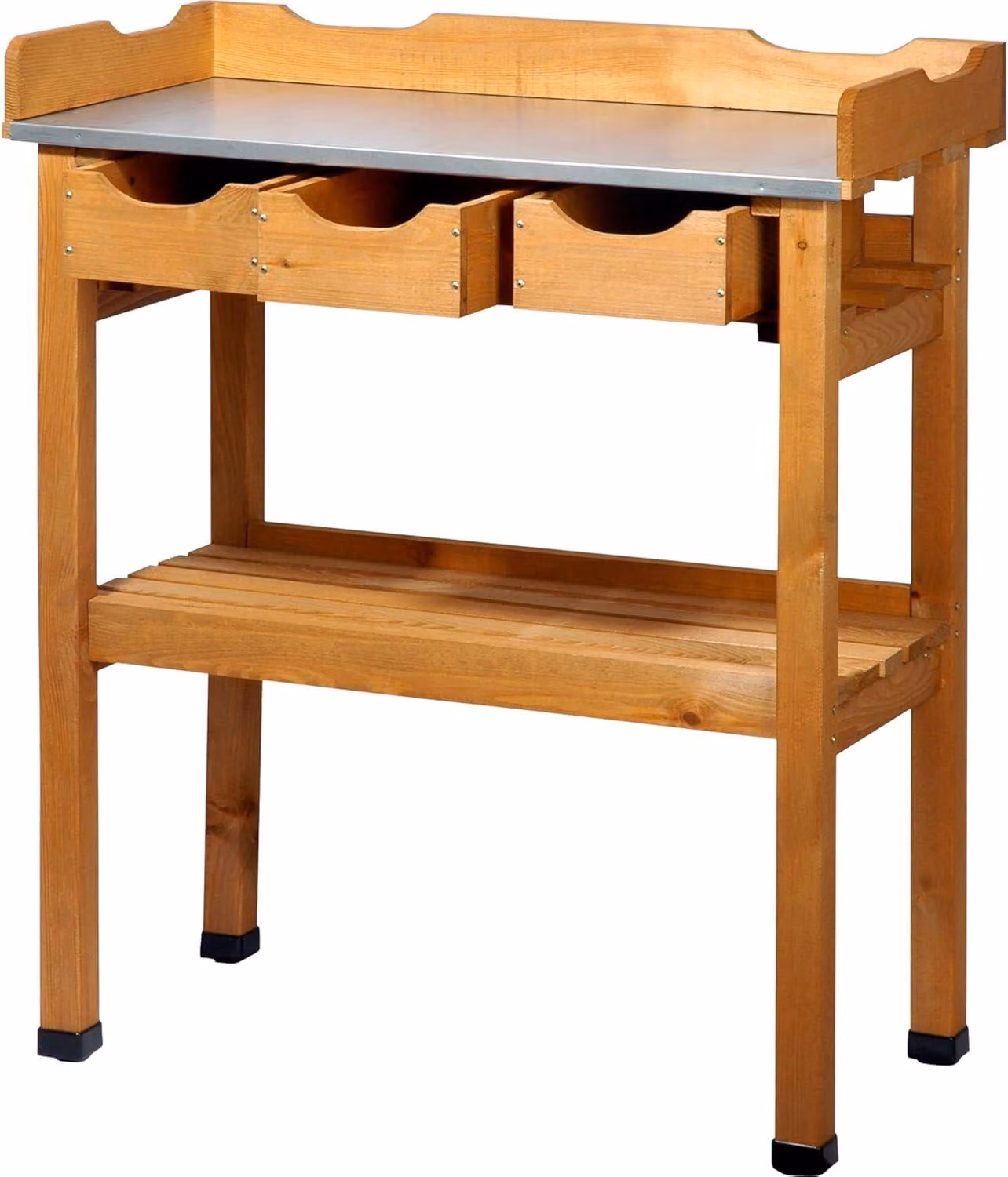 Tavolino da coltivazione con 3 cassetti, in legno massello di pino, dimensioni 80 x 40 x 90 cm, ideale per giardino e spazi esterni
