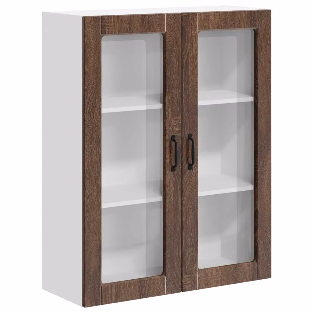 Pensile da cucina moderno vidaXL in legno rovere marrone con ante a battente L: 80 cm, P: 31 cm, H: 100 cm – 2
