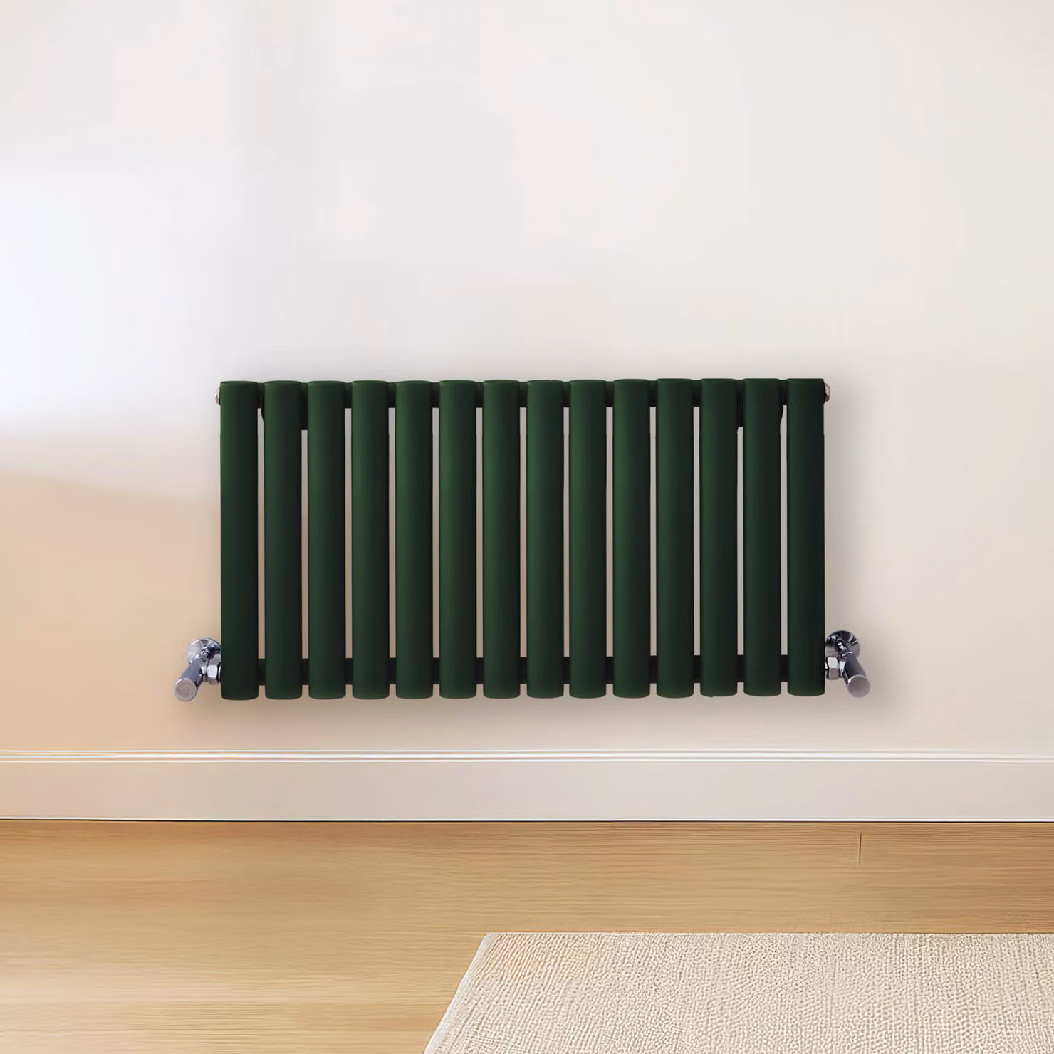 Radiatore di Design Orizzontale Verde (Evergreen) - 400mm x 826mm - Pannello Doppio  - Revive