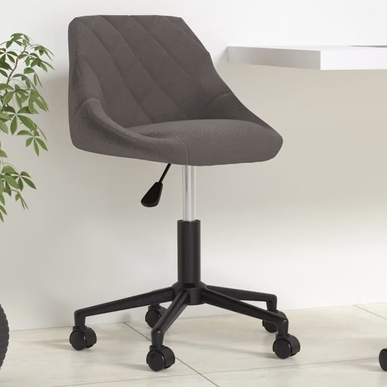 Sedia da ufficio girevole moderna vidaXL in velluto grigio con ruote