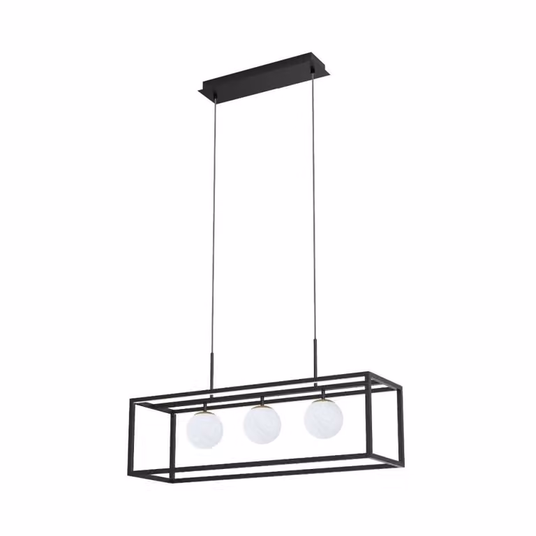 Lampada a sospensione PIRO nero opaco-bianco 7xG9x15W in metallo, dimensioni: 150x88,5x25 cm, IP20, Zuma Line
