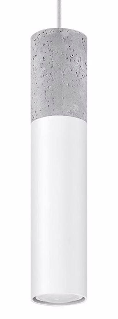 Lampada a sospensione BORGIO 1 bianco 1xGU10 10W acciaio/cemento 105x8x8cm Sollux Lighting